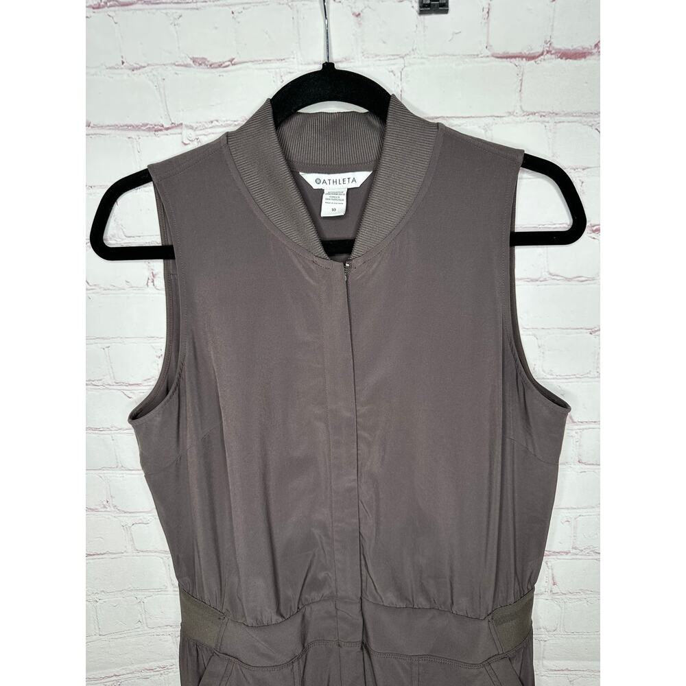 Athleta Brown Sleeveless Jumpsuit Womens Size 10 Activewear Sporty - Picture 7 of 11